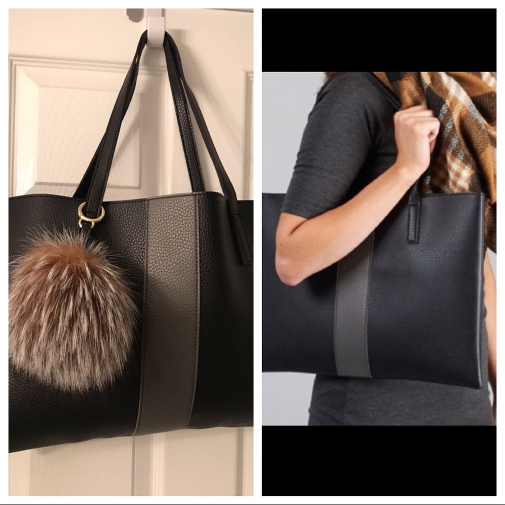 Vince Camuto Vegan Black Leather Tote Bag NWT